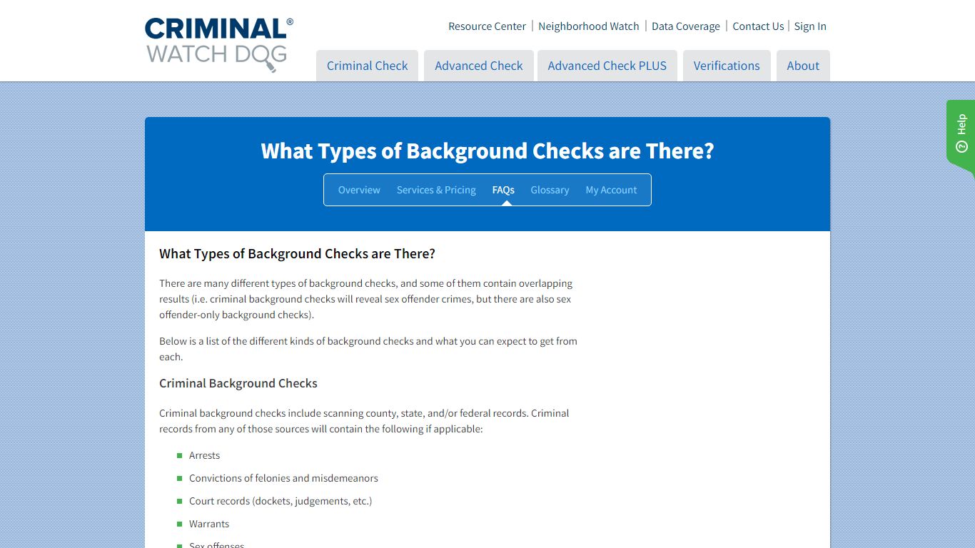What Types of Background Checks Are There? | CriminalWatchDog